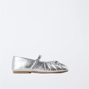Zara Silver Kids Ballet Flats